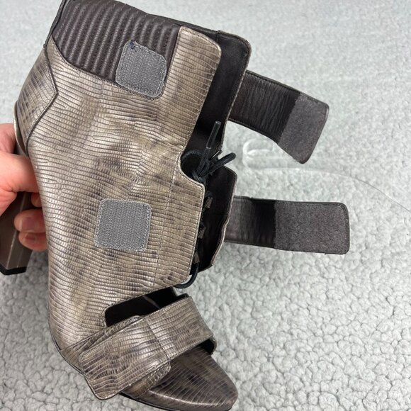 Alexander Wang Sandals Women 7 37 Shoe Grey Noemi Booties Heels Boots Peep Toe 1 - Picture 9 of 13
